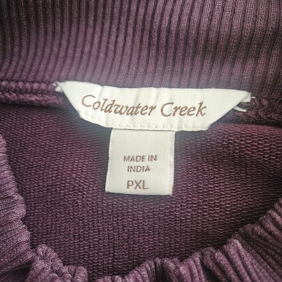 Coldwater Creek wine boho Hippie embroidery tunic shirt XLP - Picture 2 of 10